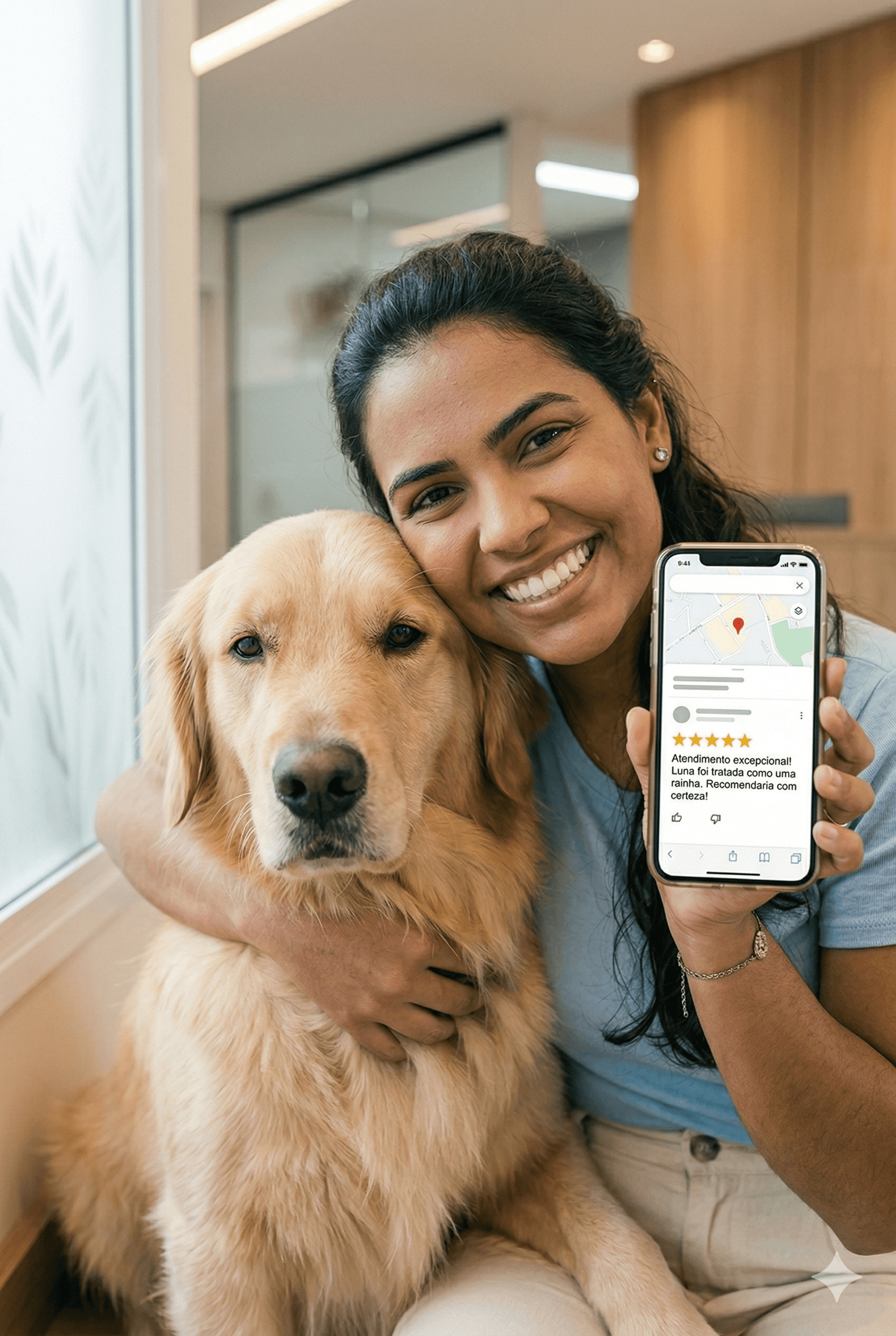 Cliente satisfeita na Vet Ingá